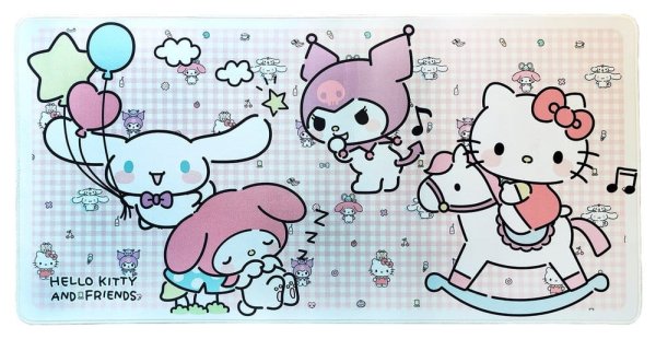 Sanrio Pink Black Party Series XXL Mousepad Hello Kitty & Friends Infant Style